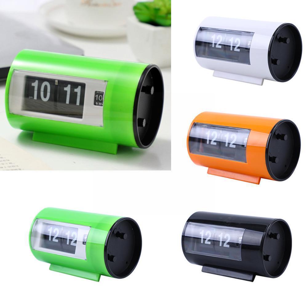 Digital Retro Table Alarm Clock Auto Flip Desk Clock Format PM 12 Page Display Turning Timepiece Hours Desk AM/ Clock Flip W8D8