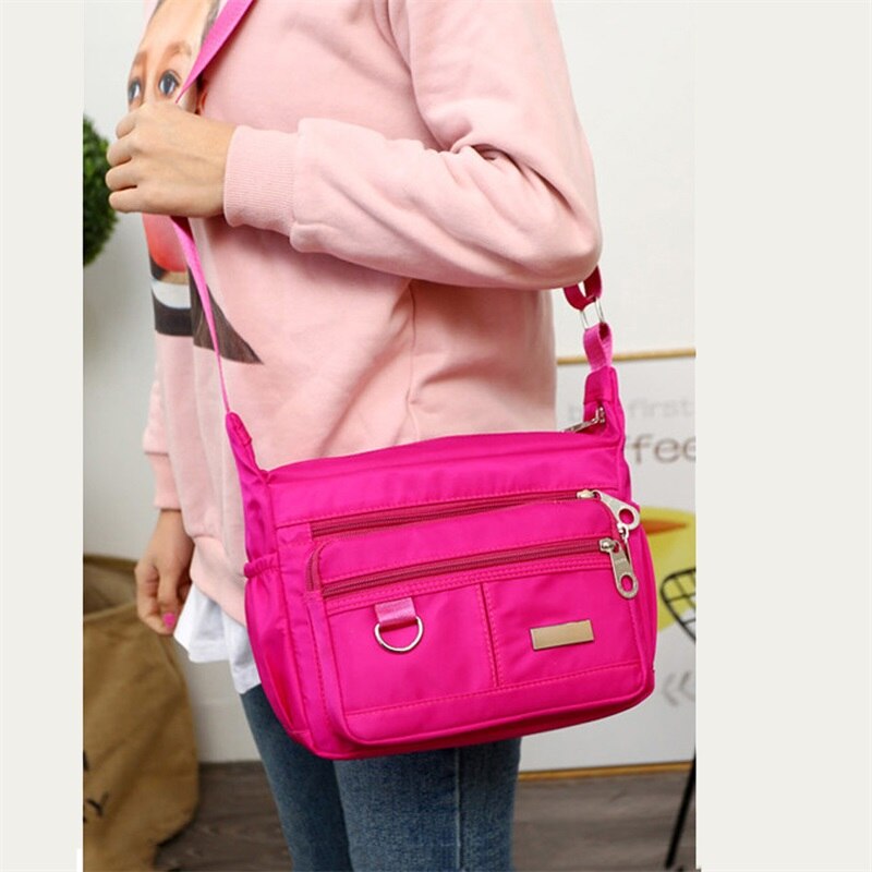 LKEEP Ladies Waterproof Oxford Tote Bag Casual Nylon Shoulder Bag Mummy Bag Large Capacity Canvas Bag: rose red