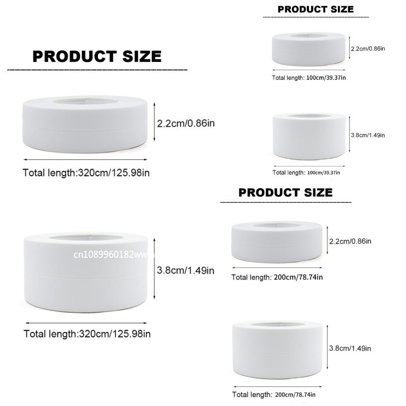 Tiras de cinta de sellado para baño y ducha, autoadhesivas de PVC, pegatina de pared impermeable para baño, cocina, tira de calafateo a prueba de moho para fregadero