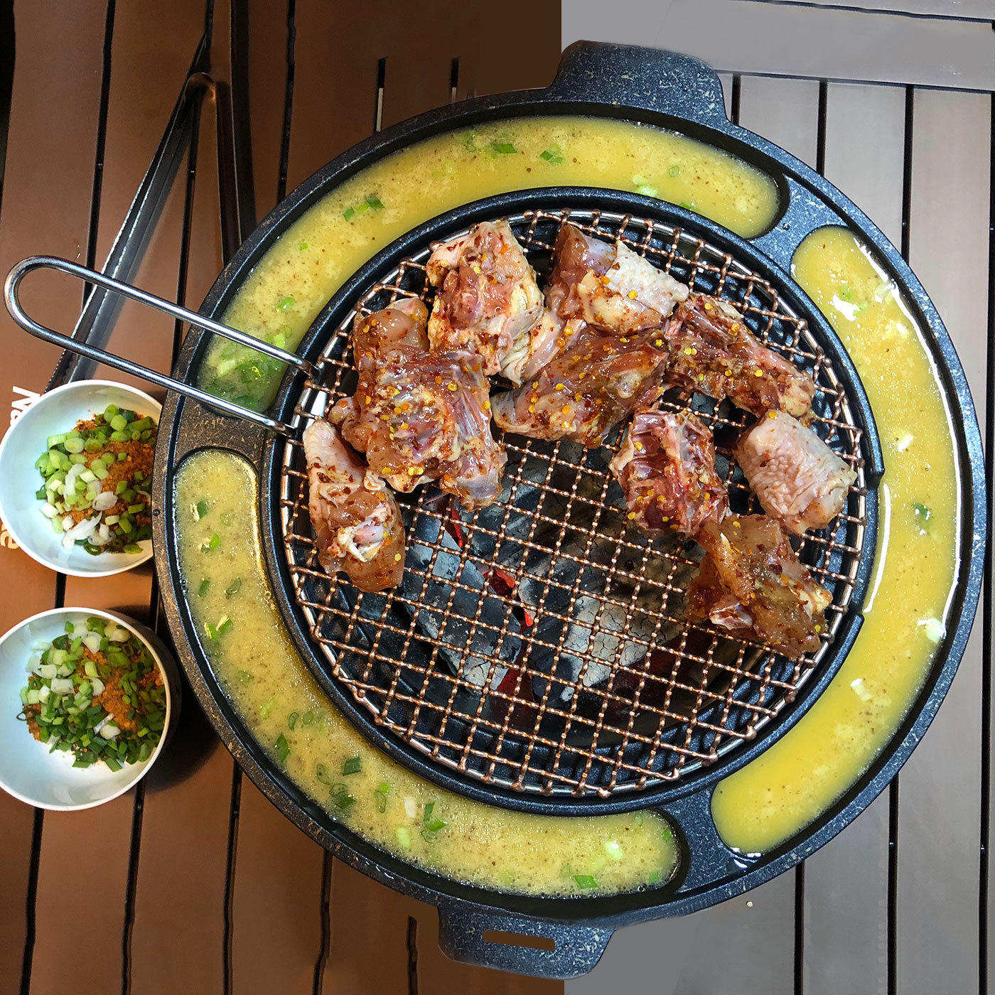 Filet de barbecue coréen au charbon de bois, grille de barbecue en acier inoxydable, cuivre tissé japonais, outil de rôtissage de viande, mailles 26.5cm