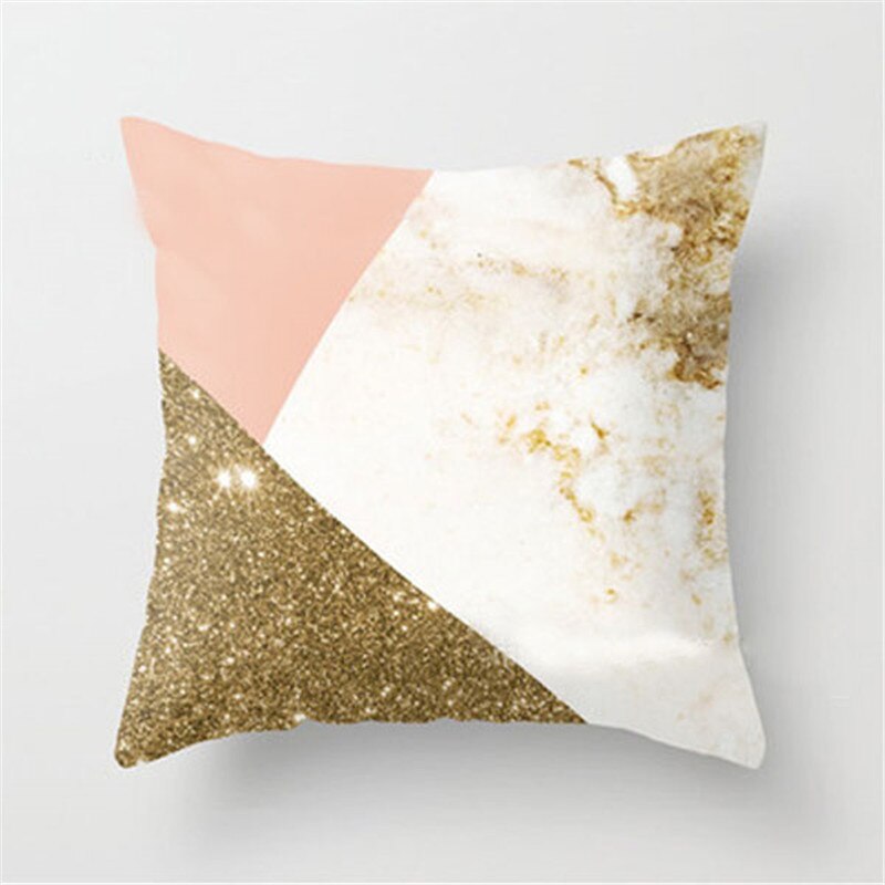 Or brillant imprimé Polyester jeter taie d'oreiller couverture canapé housse de coussin décor à la maison: 10