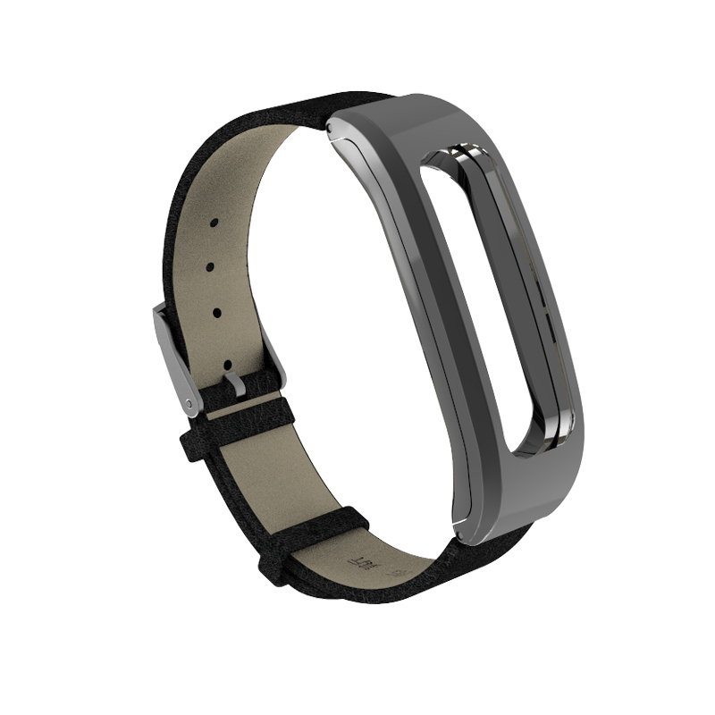 Mijobs Leder PU Handgelenk Gurt für Huawei Honor Band 4 Laufende Band Smart Armband Sport Armband für Honor Band 4 lauf: Black
