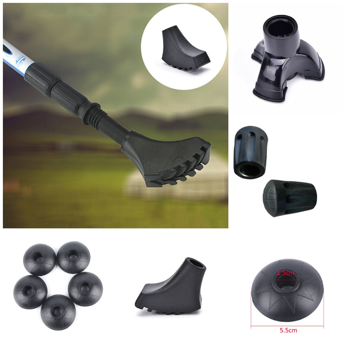 Outdoor Wandelen Nordic Walking Stokken Tips Protectors Wandelingspool Vervanging Tips Verstelbare Wandelstok Head Protecter Gereedschap