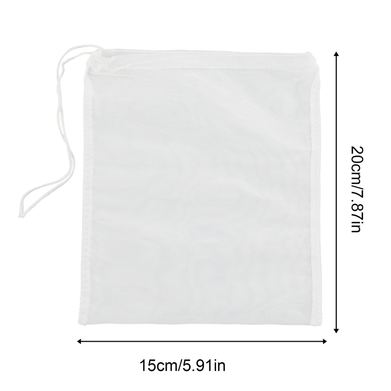 Olut homebrew suodatinpussi maltaiden keittämiseen kiehuva vierre mäski siivilä työkalu verkko nylon ruokasiivilä pussi pähkinämehu keittiövälineet: 15 x 20cm