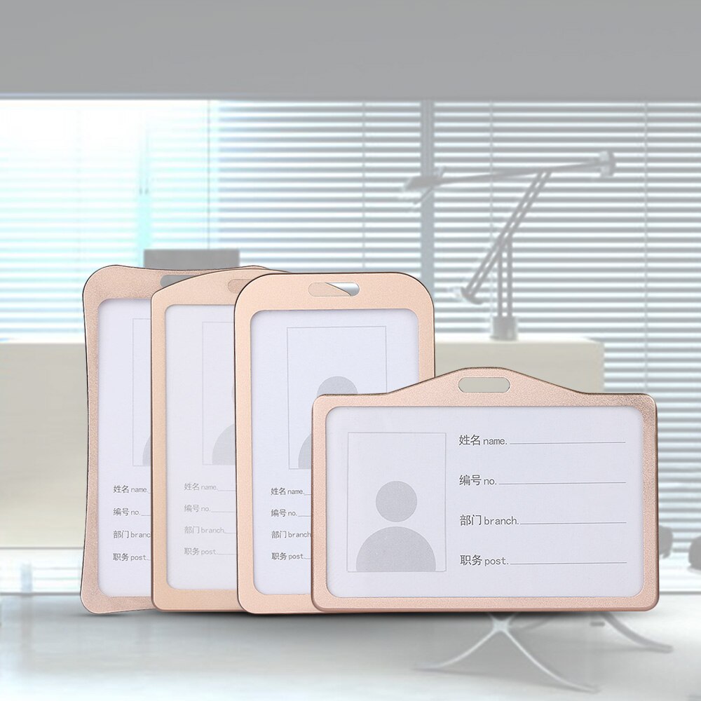 Soportes de tarjetas de trabajo de aleación de aluminio, Tarjeta De Nombre Vertical de Metal, estuche de identificación, etiqueta de exposición, accesorios para oficina y escuela, 1 ud.
