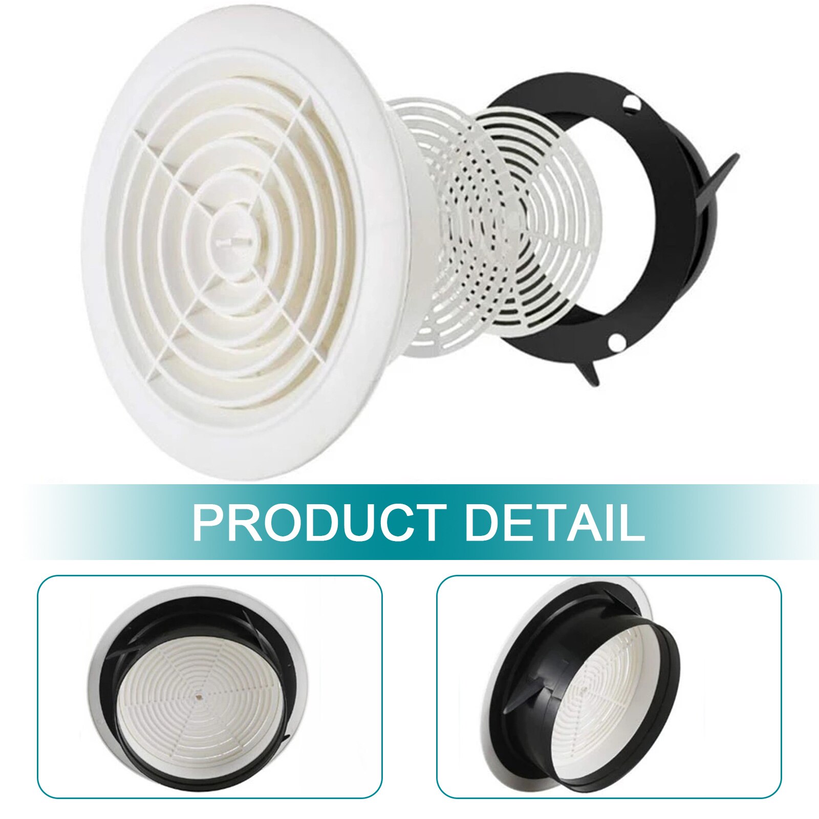 75/100/125/150mm Home Air Vent Round Air Vent Louver Grille Cover Outlet Adjustable Exhaust Vent Ducting Ventilation Grilles