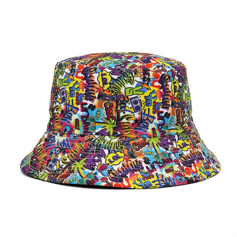 Chapeau Bob Graffiti pour femmes et hommes, couvre-chef d'été à motif de crâne Floral, pliable, style pêcheur, Gorros, Panama,: Letter