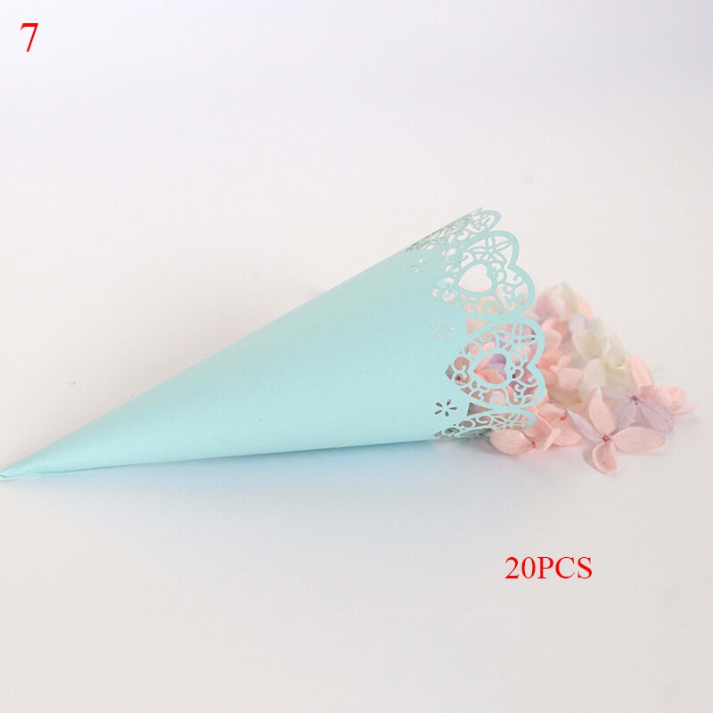 20Pcs Custom Wedding Confetti Kraftpapier Bloemblaadjes Snoep Geplaatst Natuurlijke Confetti Kegels Voor Bruiloft Verjaardag Decoratie: 7