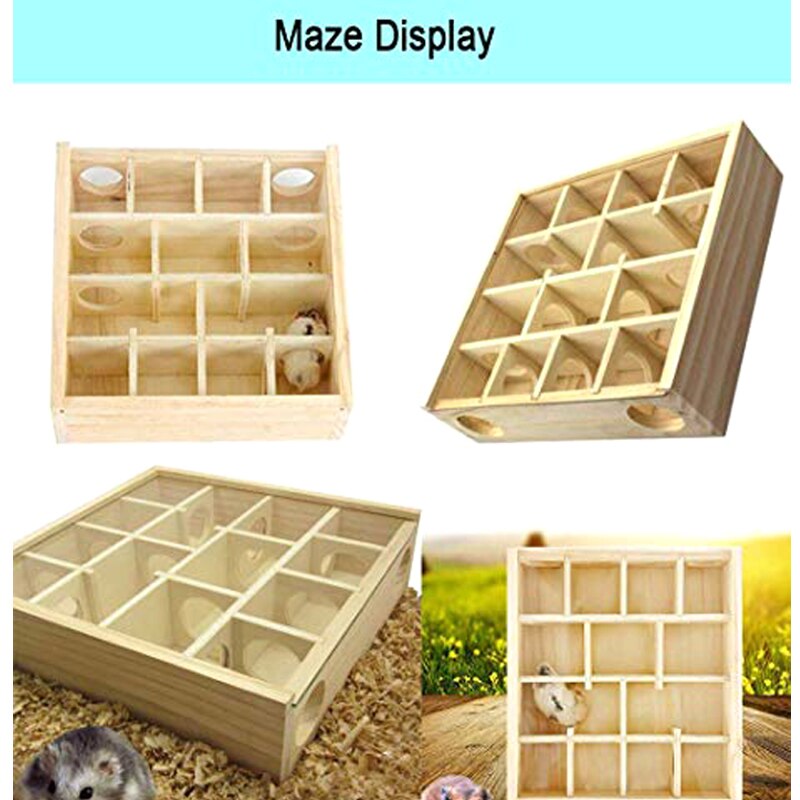 Pet Hamster Wooden Mazes Tunnel Gerbil Rat Mouse Mice Small Animal Play Toys J8 #3