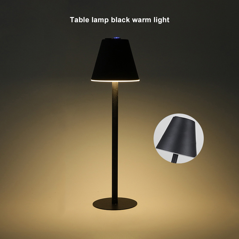 Nordisk jern skrivebordslampe ledet ta på dimming metall øyebeskyttelse bordlampe Kunst atmospher bar restaurant hotell soverom lys: Svart varm hvit / Usb-kontakt