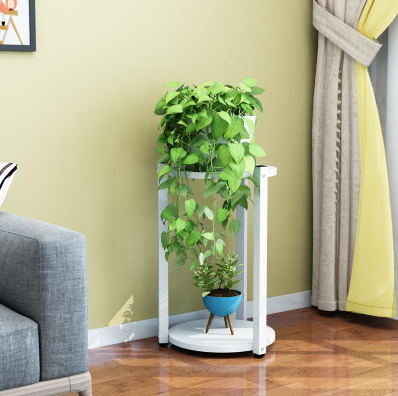 Multi-layer flower stand interior decoration space balcony flower stand wrought iron living room flower pot rack small flower