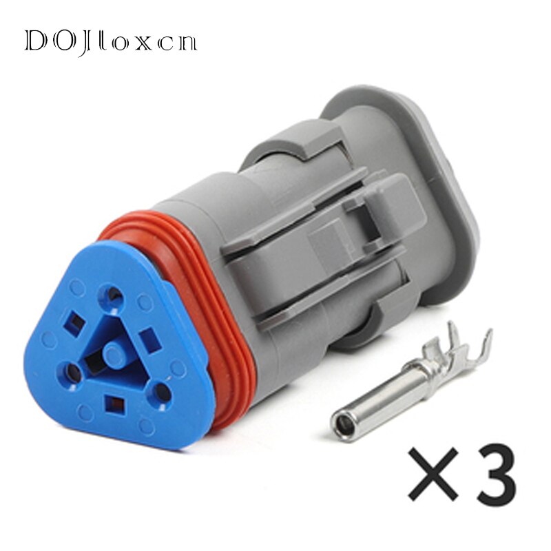 1/5/10/20/50 Sets 3 Pin ROSH Environmental Protection IP68 Deutsch DT04-3P-P006 DT06-3S-P006 ConnectorWith 120 Ohm Resistance: SKY BLUE / 5-9Pcs
