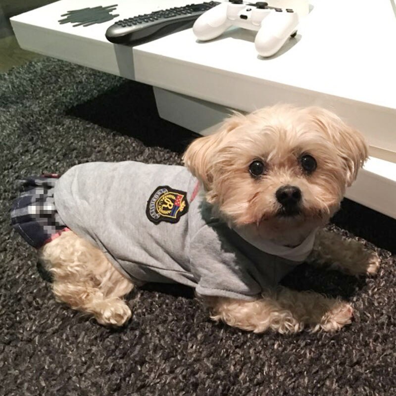School Style Pet Dog Clothes Cat Chihuahua Clothing Dress Pugs Puppy Coat Outfit For Small Dog Clothes Roupa Para Cachorro 4S1