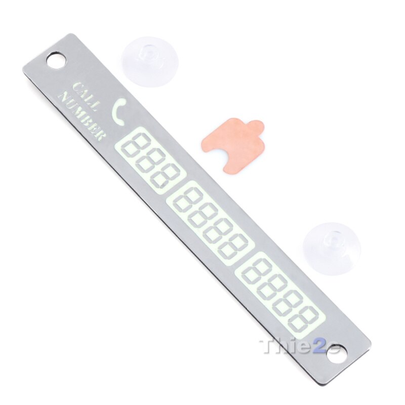 Auto Voorruit Tijdelijke Parkeerkaart Stickers DIY Magneet Telefoonnummer Platen Universal Auto Accessoires: Silver