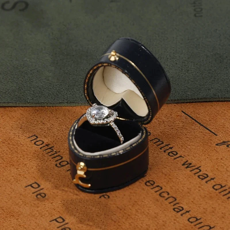 Ehering Kasten für Zeremonie, Verlobung sring Halfter Kasten für Vorschlag, Jubiläum, Ring Träger Kasten Schmuck Aufbewahrung koffer
