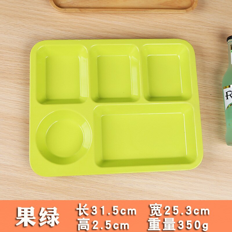 12.5 Inches Divided Plates,Melamine Tray Plate,Stackable,Dishwasher Safe (blue),Imitation Porcelain 5 Grid Fast Food Plate: 6