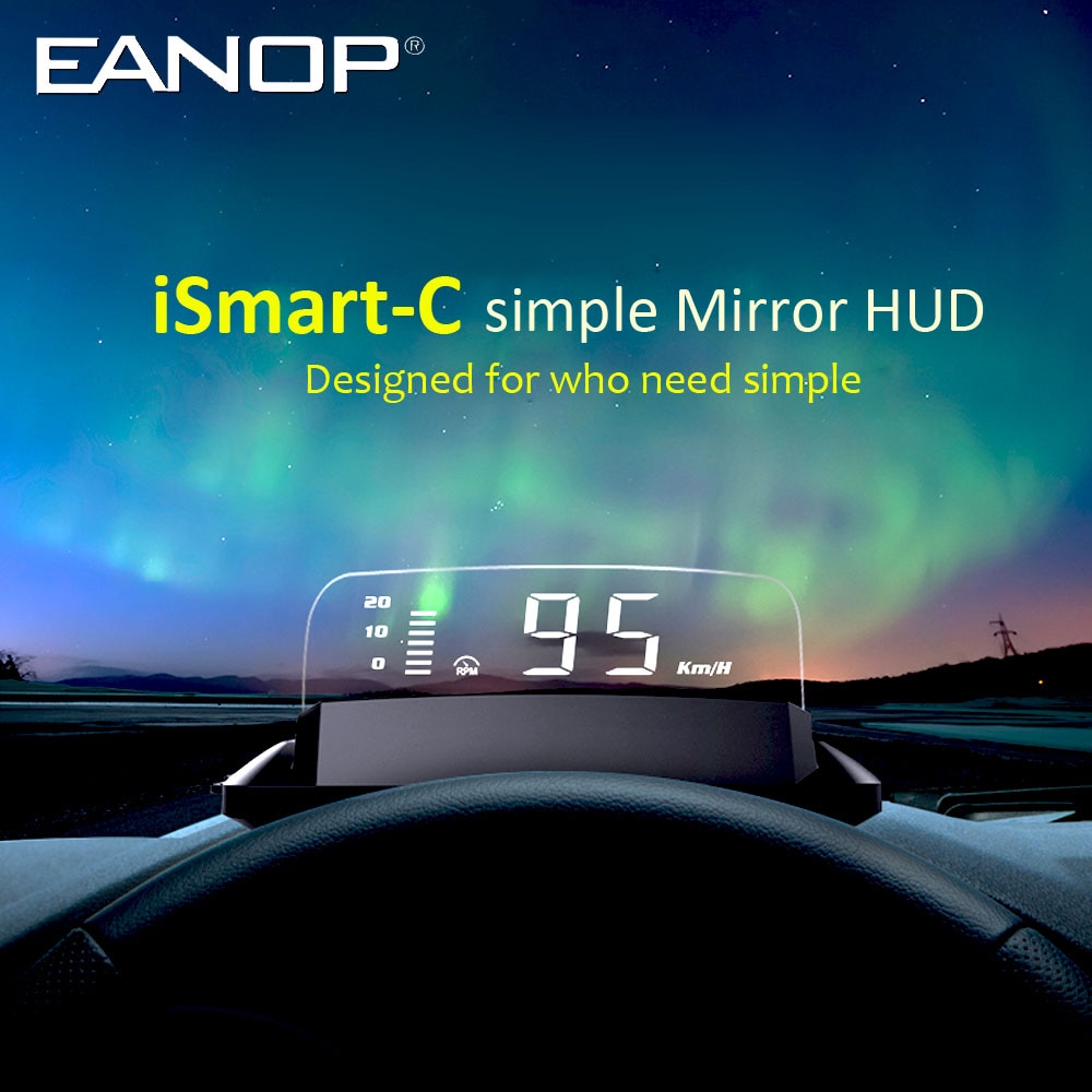 EANOP iSmart-C HUD Head-up display OBD2 Speedometer Projector Car Voltage Oil Consumption monitoring For Universal Cars