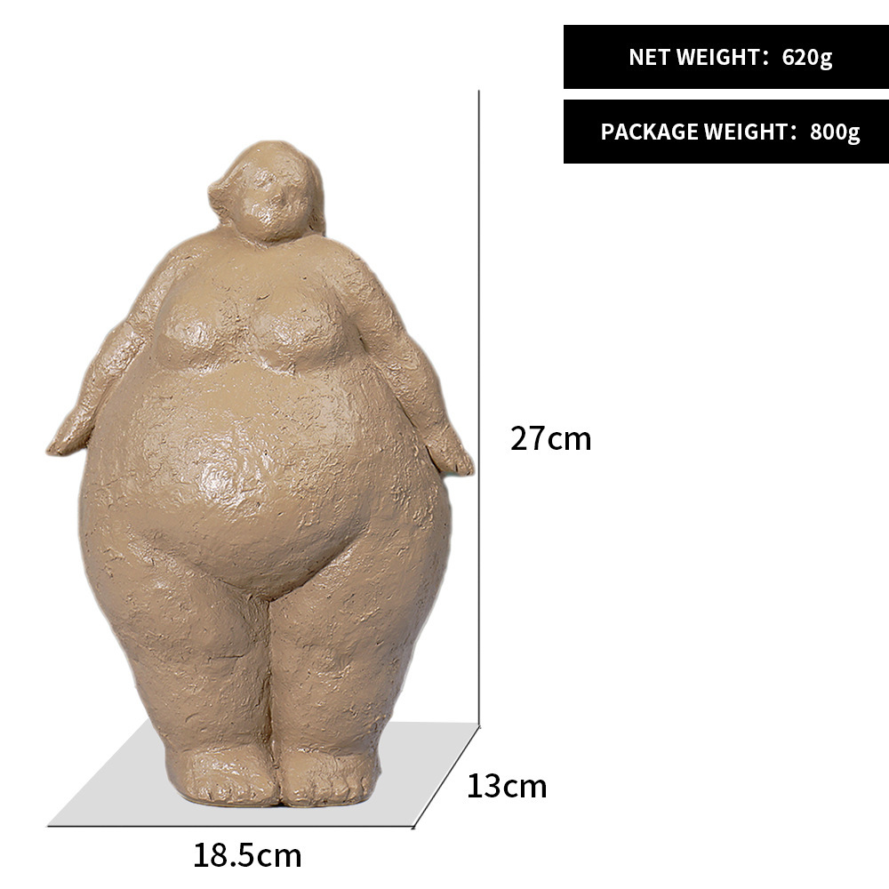 Abstract Fat Lady Figurines Art Yoga Plump Women Statues Resin Female Character Tabletop Decor Crafts Home Decoration Ornaments: C