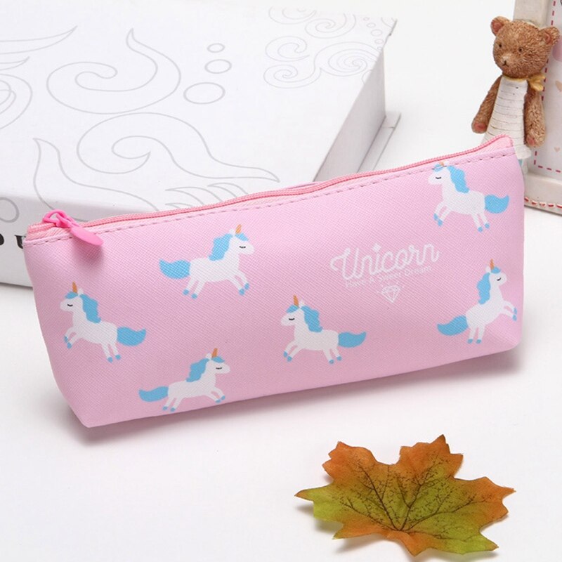 Leuke Cartoon Dier Eenhoorn Etui Kawaii Canvas Kantoor Schoolbenodigdheden Briefpapier Potlood Tas Meisje Student: PK
