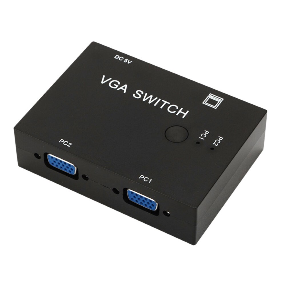 2 i 1 ut vga videodeling bryter bytter adapter velger til pc bærbar pc tilbehør
