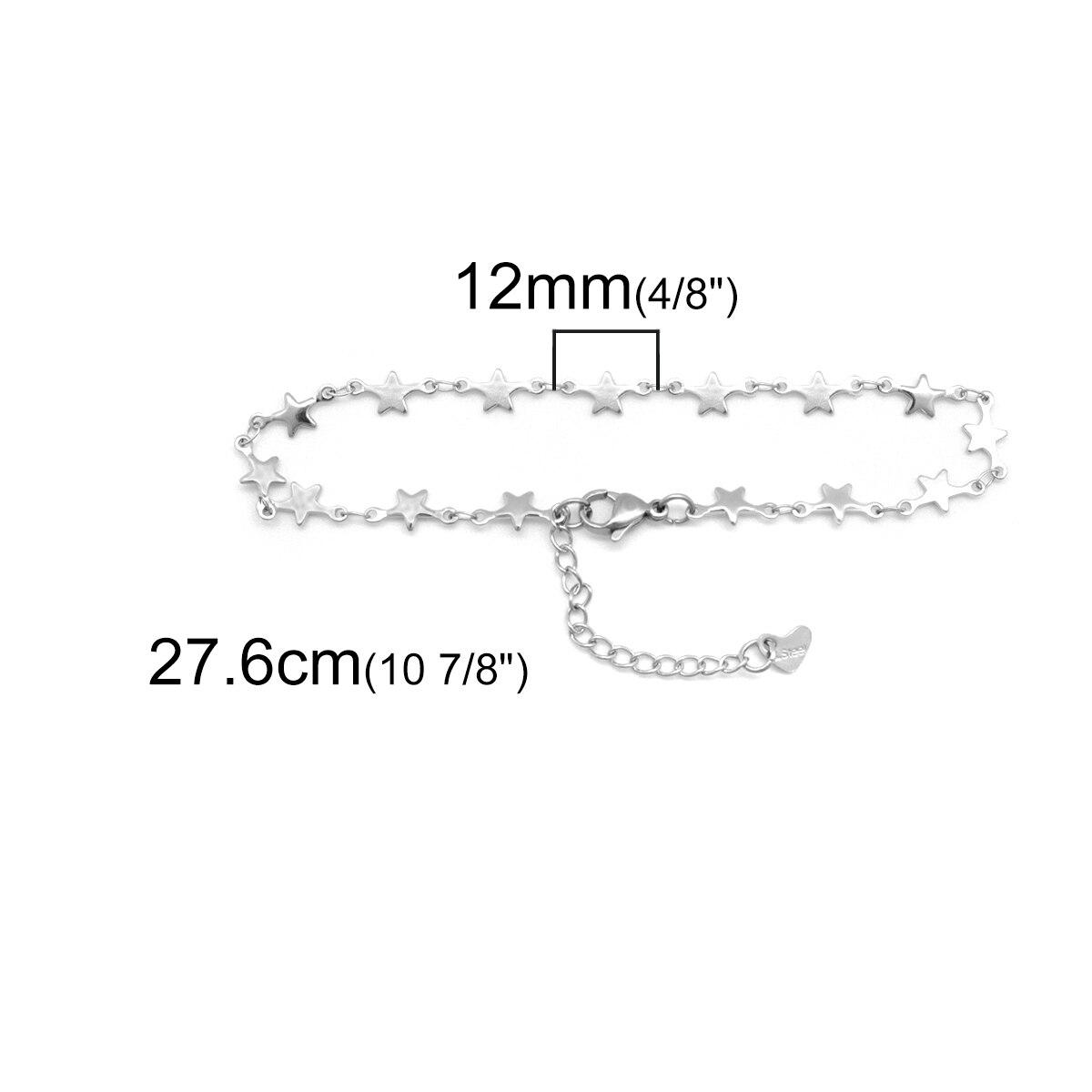 Pulsera Y Tobillera Ajustable De Plata De Ley 925 Con Colgante Estrella | Regalo Elegante Para Mujer, Navidad, San Valentín