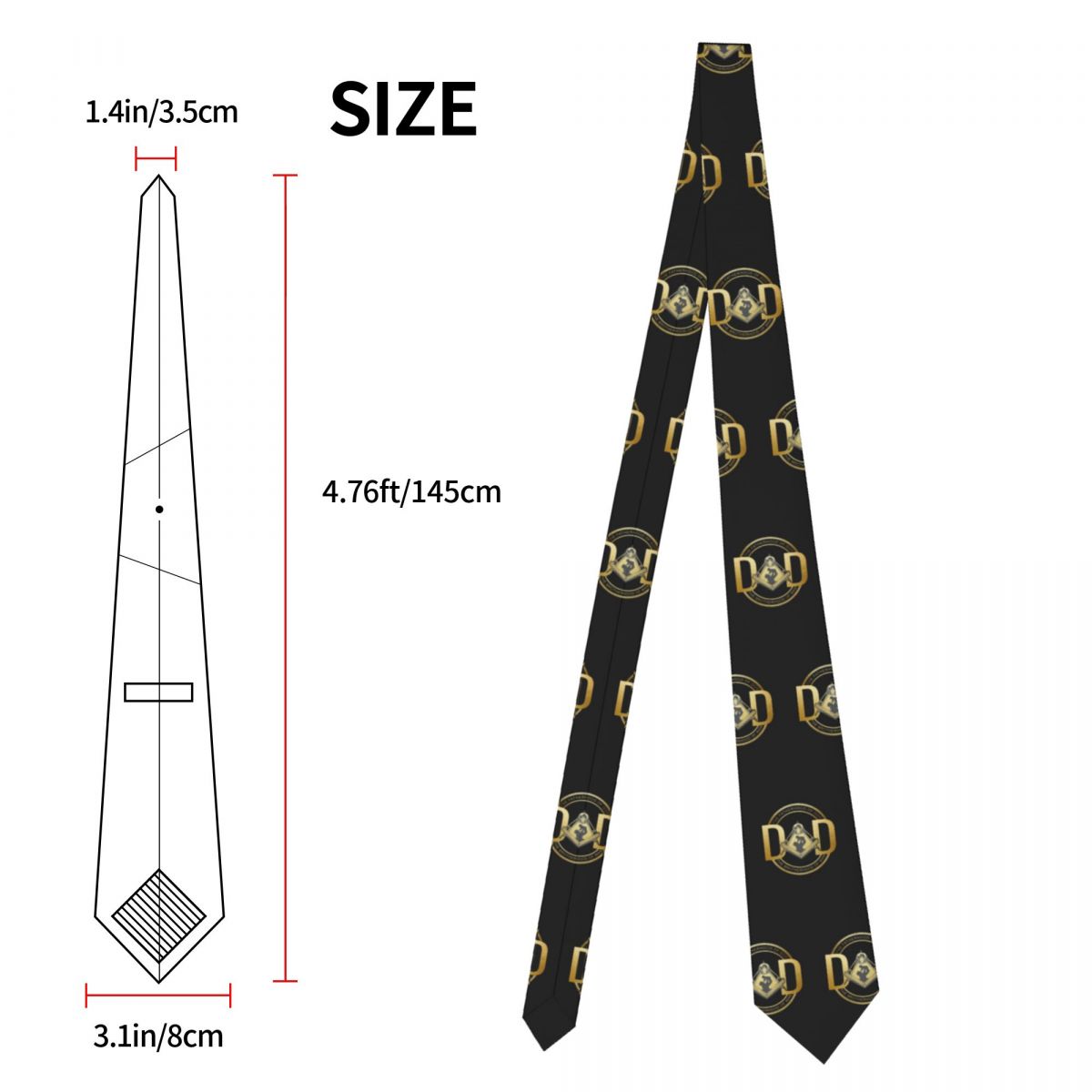 Corbatas masónicas de papá para el cuello, corbatas personalizadas para la oficina, para el Día del Padre, a la