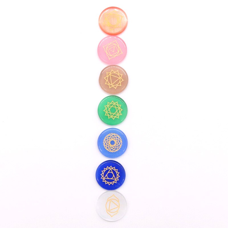 Keine loch mix naturstein sieben chakras patten geschnitzt oval anhänger für schmuck zubehör, der 7 teile/los
