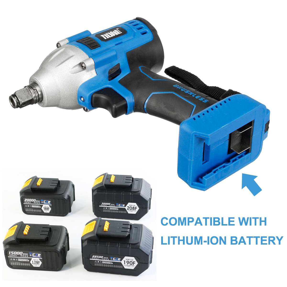 20V 350Nm Cordless Impact Electric Wrench Speed Brushless Impact Wrench Driver Rechargeable Drill Driver without battery