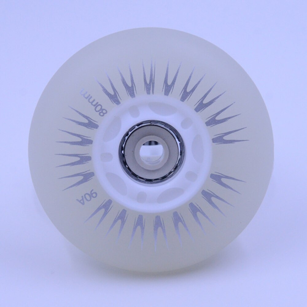 4pcs LED Sliding Flashing Skating Wheel 80mm 90A Inline Roller Skate Wheels Light Make You More Cool In Night Skate: A white