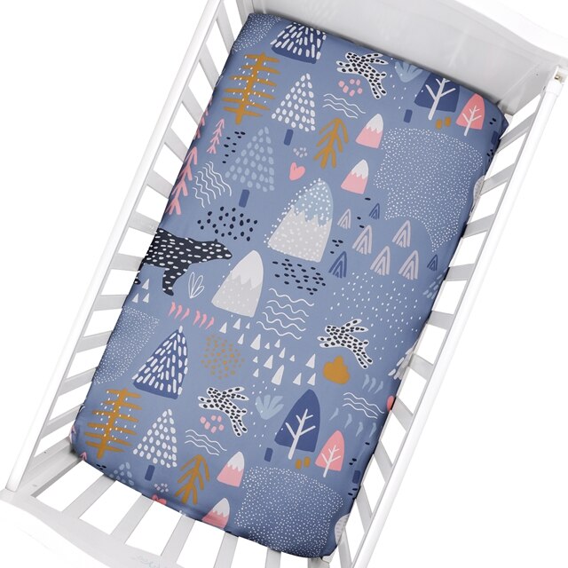 130CM*70CM Newborn Baby Fitted Crib Sheets Printed Bed Sheet For Children Mattress Cover Protector Cartoon Sheets: GLLC0002-1