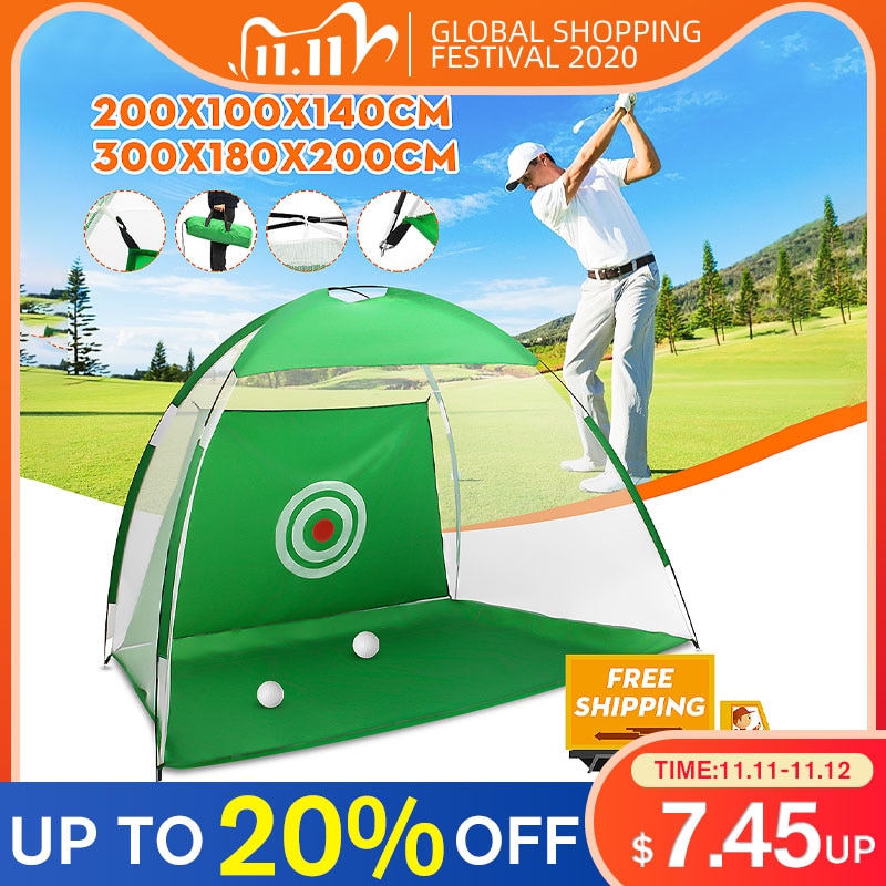 3/2M Golf Training Aids Indoor Outdoor Foldable Golf Practice Net Golf Hitting Cage Garden Grassland Practice Tent Golf Equipmen