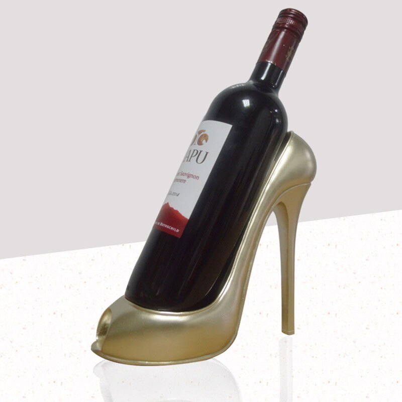 Haut talon chaussure vin porte-bouteille étagère panier accessoires pour la maison rouge chaussure casier à vin porte-bouteille: Champagne