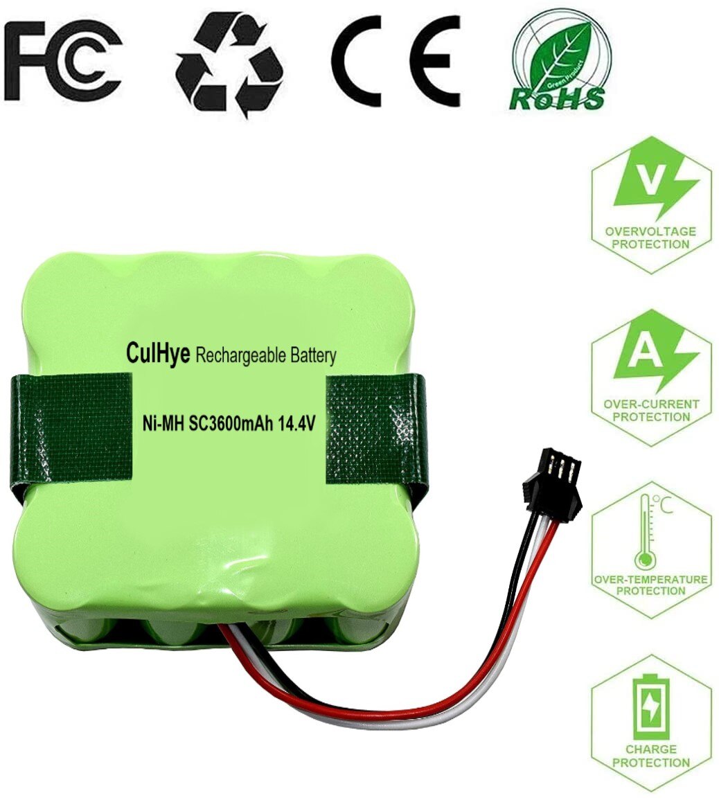 Batterie Ni-MH 14.4V 3600mAh pour aspirateur robot bObi Classic BObi Pet, BQBS1000 BQBS1003