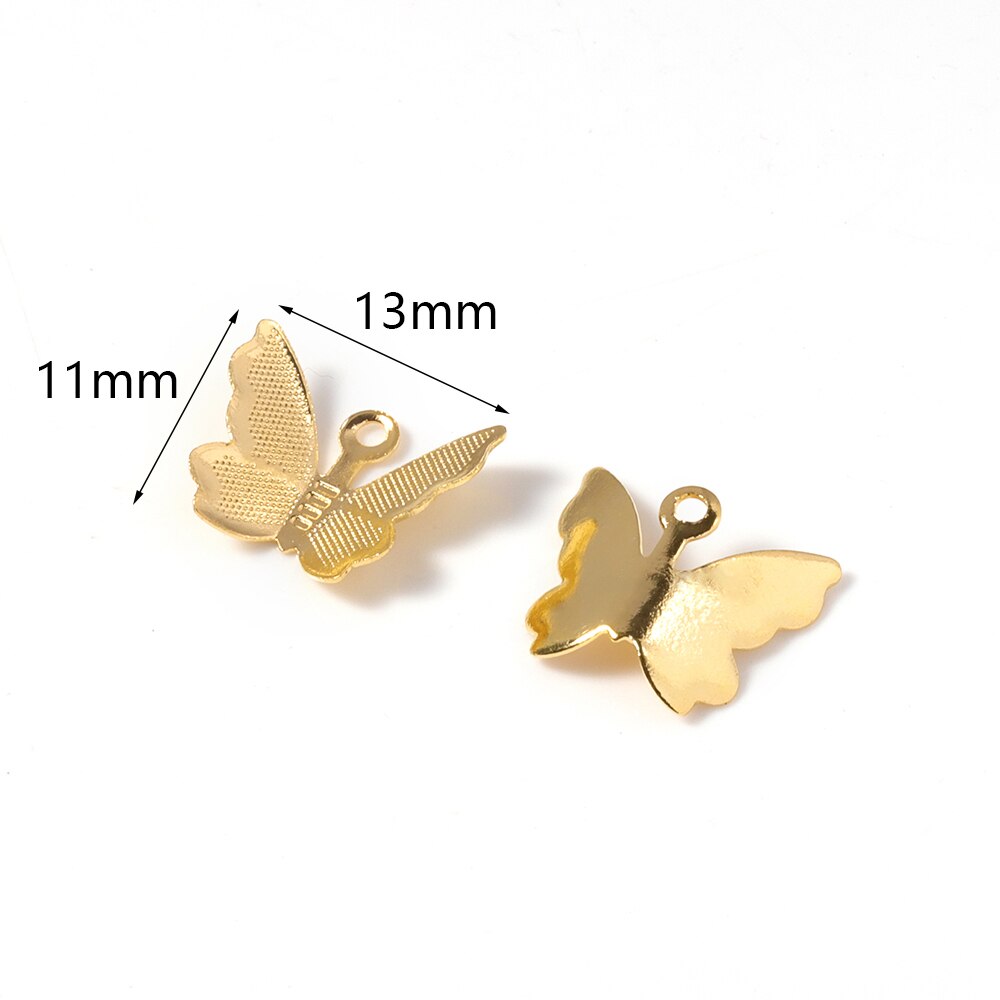 100pcs 11x13 millimetri di Rame Farfalla In Filigrana Avvolge Connettori Risultati di Fascini Del Pendente Per Monili Che Fanno Accessori FAI DA TE Fatti A Mano