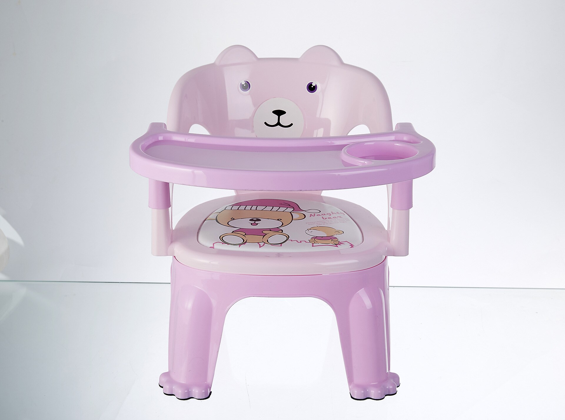 Babystol børnehave stol baby taburet spisestol børnemøbler dejlige med bærbar ryglæn: Lyserød