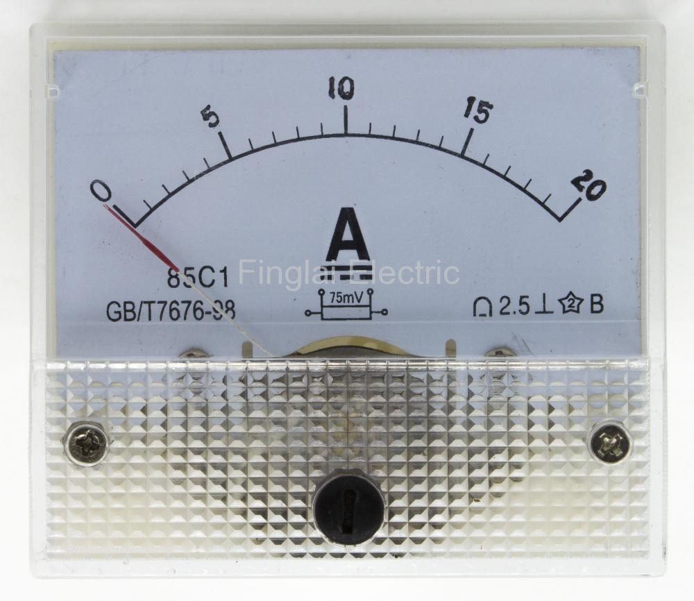 85C1-A DC pointer ammeter current meter 15A 20A 30A 50A 75A 100A 150A 200A 300A need shunt 85C1 analog AMP meter 64*56 mm size: 20A