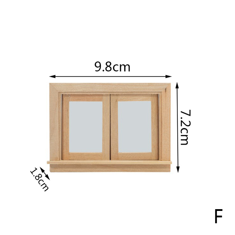 1/12 Poppenhuis Miniatuur Hout Externe Enkele Deur Houten Raamkozijn Diy Accessoires Pophuis Meubels Speelgoed Multi Stijlen: Oranje