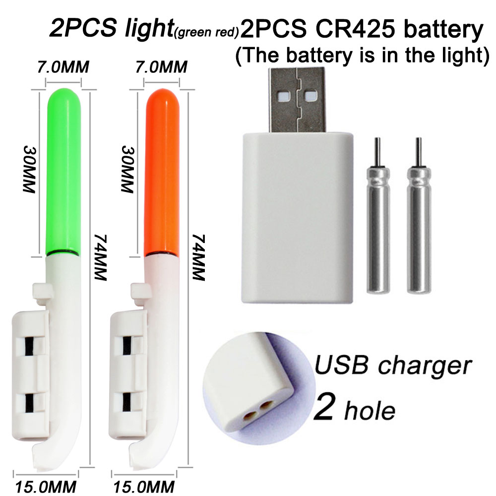 Electronic Fishing Light CR425 3.6V Battery USB Charge Rod Sense Strike Indicator LED Stick Pesca Tackle Night Bright Flash Lamp: Light Grey