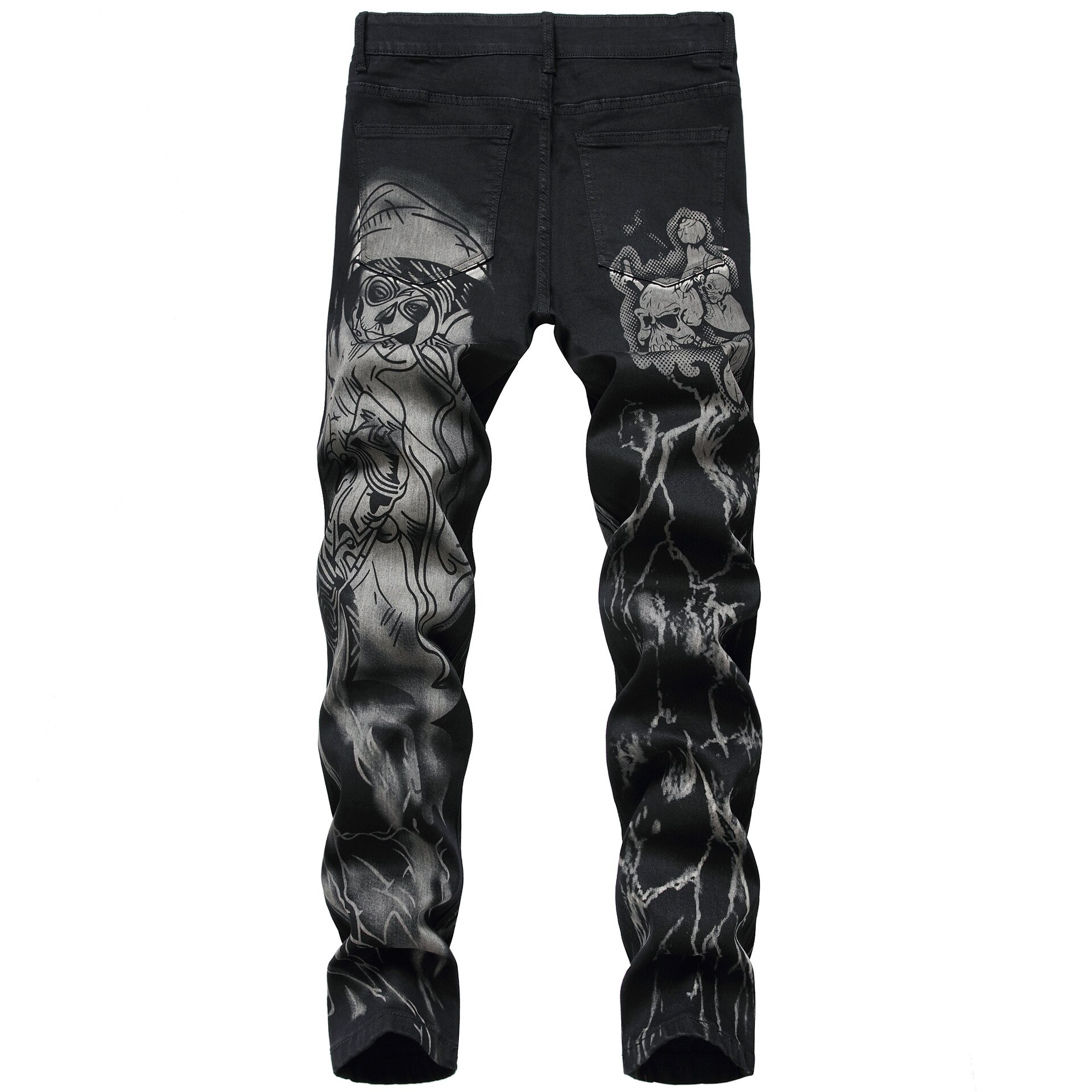 Style Printed Jeans Men&#39;s Micro-elastic Jeans Original Pattern Printed Men Pants Brand Male Slim Jeans