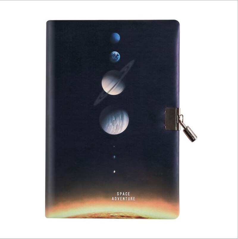 A5 Space Planet Notebook with lock 365 Days Notebook Notepad