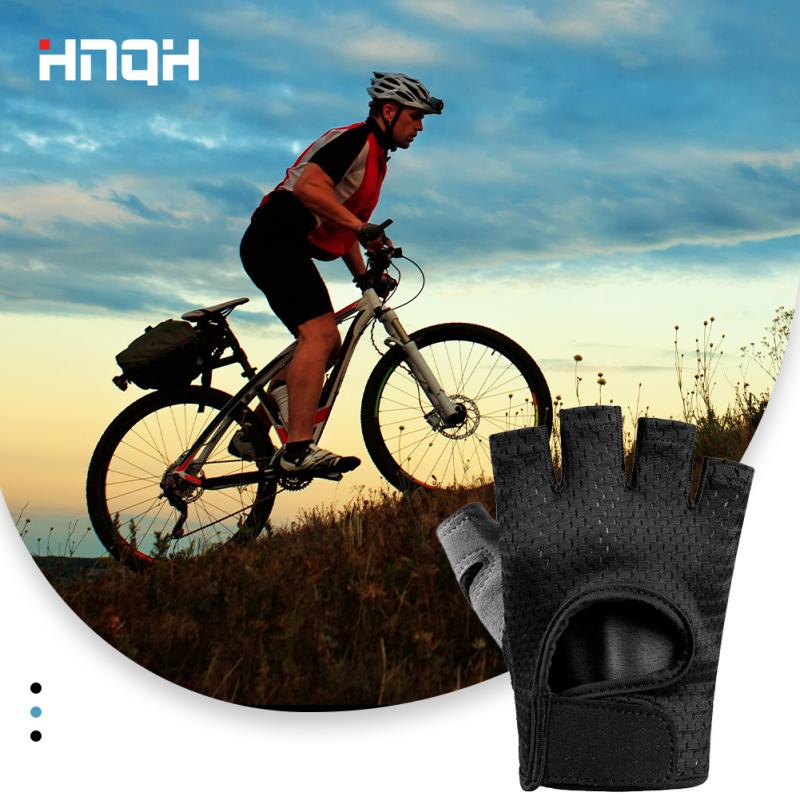 Outdoor sporthandschoenen, fietshandschoenen voor mannen en vrouwen, halfvingerige antislip, schokabsorberend, ademend, geschikt voor fitness en de fiets.
