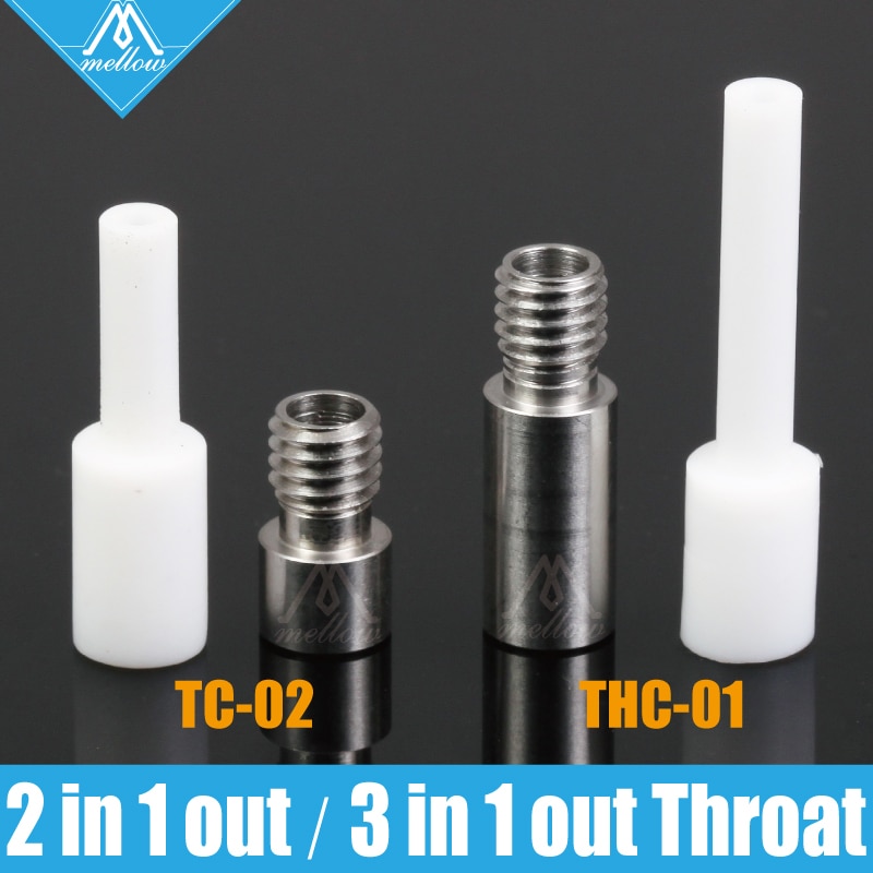 Piezas de impresora 3D tubo ptfe 2 en 1 salida 2 colores TC-02 garganta/3 en 1 fuera multicolor 3 colores Hotend THC-01 tubo