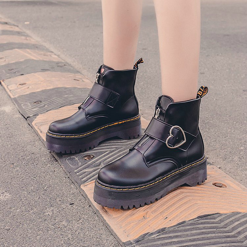 neue Stiefel frauen Dicken Boden Kurze Stiefel Motorrad Stiefel Kurze Stiefel Frauen Zapatos De Mujer