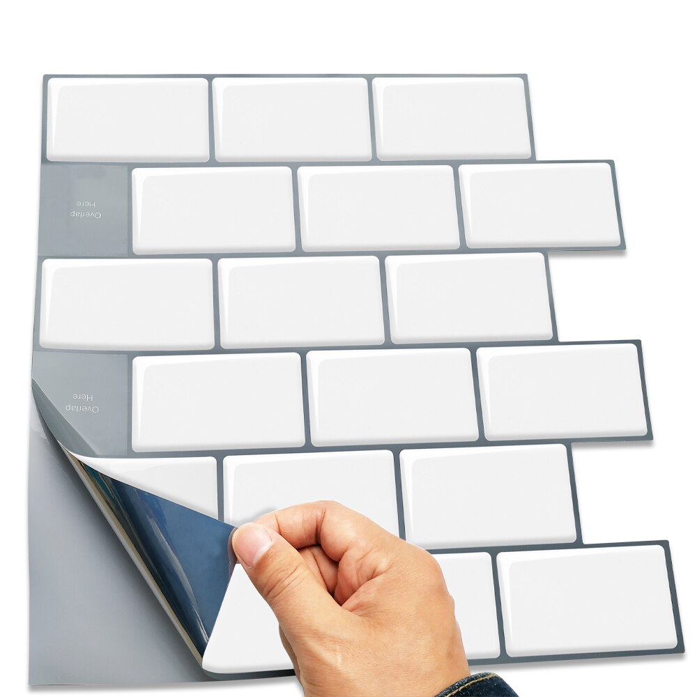 Kitchen Bathroom Self Adhesive Wall Tiles Vinyl Wallpaper 3D Peel and Stick Backsplash