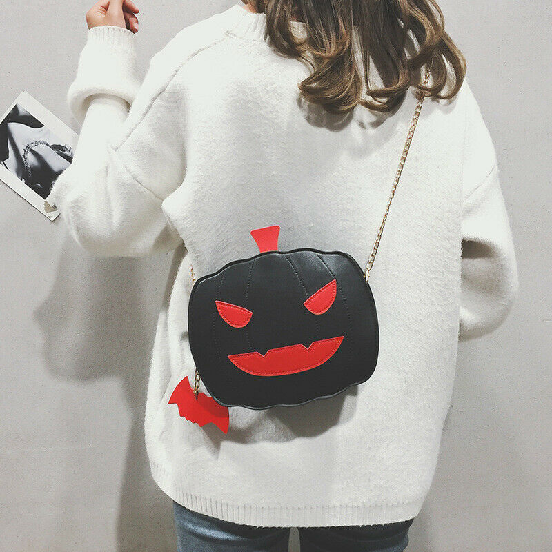 Divertido bolso de mano para chica con forma de calabaza de Halloween, bandolera mensajero con único y bonito, Cartera horizontal informal