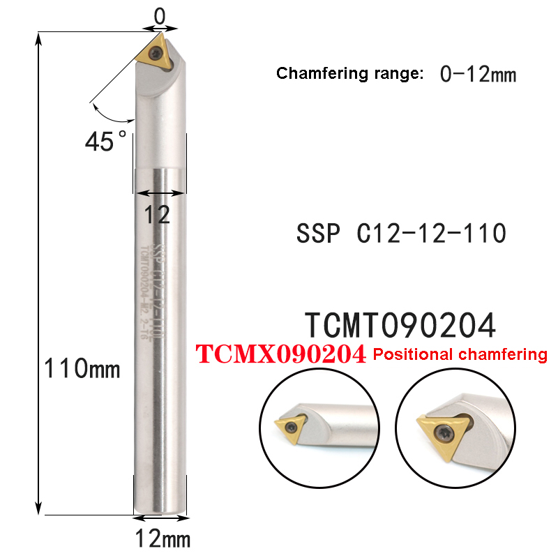 LIHAOPING 15 45 60 herramientas de biselado de 30 grados SSO SSY SSP SSH TCM C16-16-110 fresadora CNC torno cortador insertos TCMX TCMT
