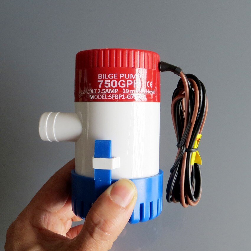 12V 750GPH Electric Bilge Pump DC Submersible Solar Water Pump for Fountain Garden Irrigation Swimming Pool Cleaning Farming