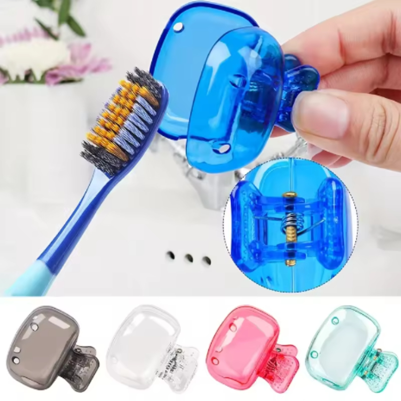 1 Uds. Fundas para cabezales de cepillo de dientes de viaje, tapa protectora para cepillo de dientes, funda protectora portátil con Clip de plástico para viajes en el hogar