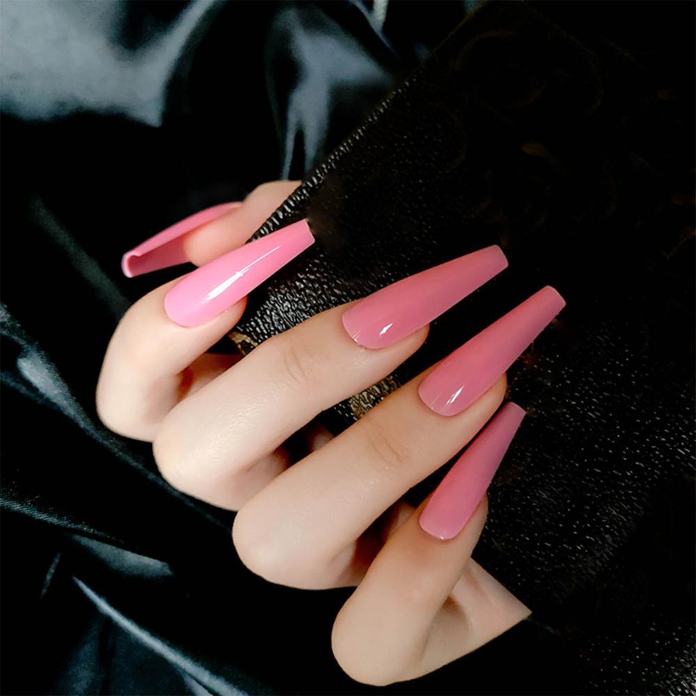 20 pièces/boîte détachable faux ongles ballerine portable faux ongles couverture complète Long cercueil bricolage ongles conseils Nail Art accessoires: 3