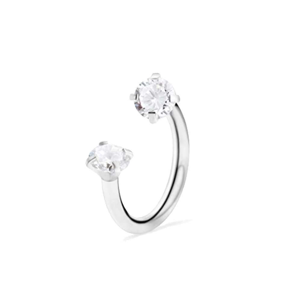 1 Uds. Anillos para tabique, aro para la nariz, herradura, pendientes de cartílago de acero inoxidable, aro, hélice, Tragus, tabique, joyería para Piercing: PLATEADO